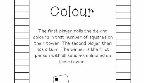 roll and color worksheets