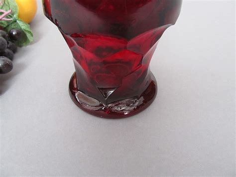 Vintage Ruby Red Glasses Drinking Glasses Red Tumblers Bar Etsy Uk