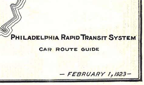 Philadelphia Trolley Tracks 1923 Prt Transit Map