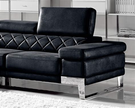 Modern Black Fabric Sectional Sofa 44l6054