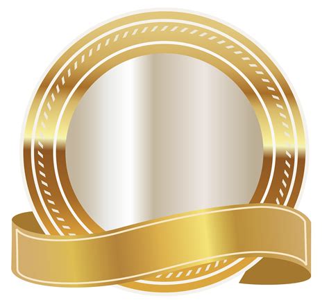 Gold Seal with Gold Ribbon PNG Clipart Image | Ribbon png, Gold ribbons png image