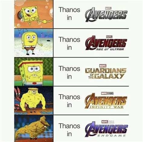Evolution Of Thanos Rbikinibottomtwitter Spongebob Squarepants