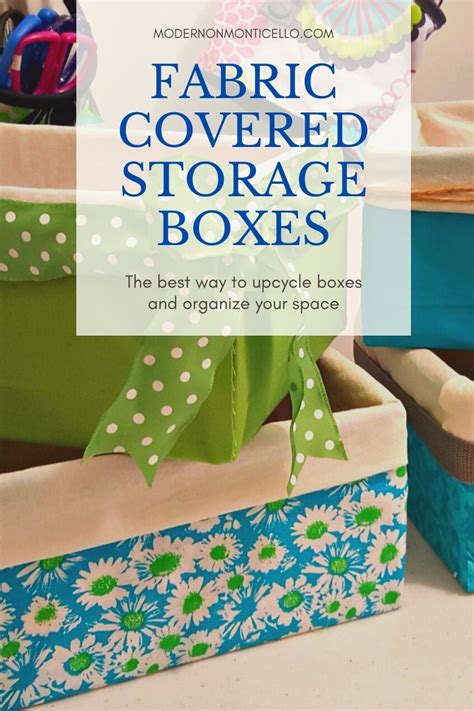 Fabric Covered Storage Boxes Modern On Monticello
