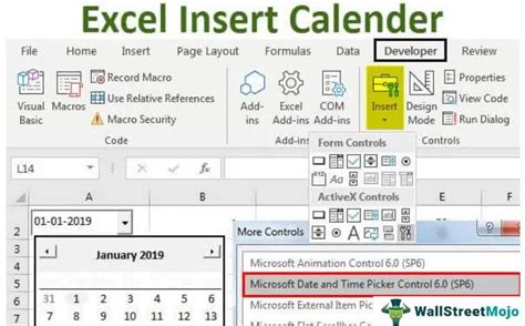 Insert Calendar In Excel Top Examples To Create And Insert Excel Calender