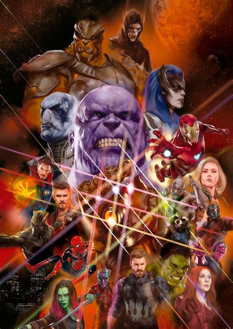 Avengers Infinity War Hi Res Art Shows Thanos Full Black Order