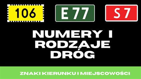Numery i oznaczenia dróg Drogi krajowe wojewódzkie i autostrady
