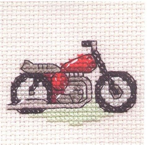 Our cross stitch patterns come in a range of designs, from letters to flowers and for a range of difficulty. Red Motorbike - Mouseloft Cross Stitch Kit
