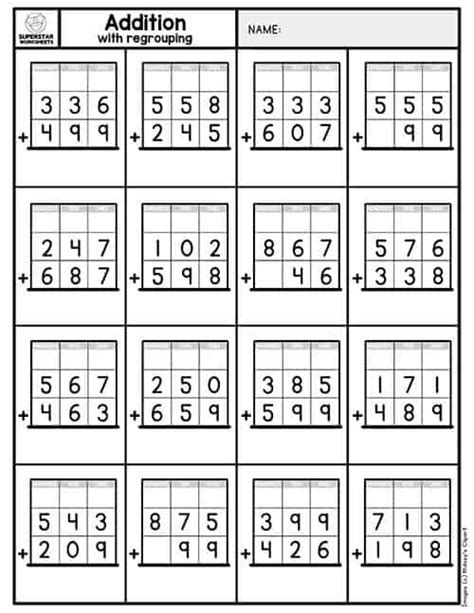 Free Printable 3 Digit Addition With Regrouping