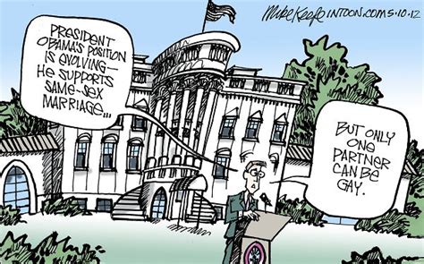 Obama On Same Sex Marriage Mike Keefe Political Cartoon 05102012