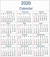 2020 Calendar Template Yearly