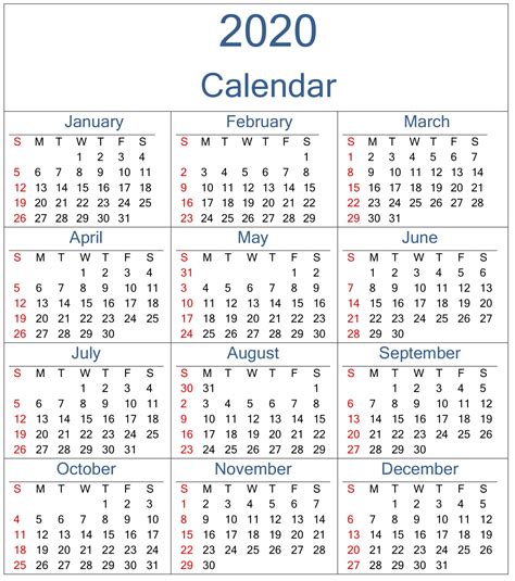 We have different types of templates for printable calendar 2020. Free Printable Yearly 2020 Calendar Template Free Download - Latest Printable Calendar & Template