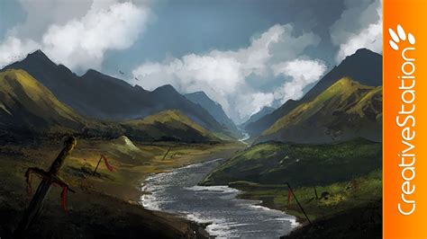 Landscape Speed Painting Photoshop Creativestation Youtube