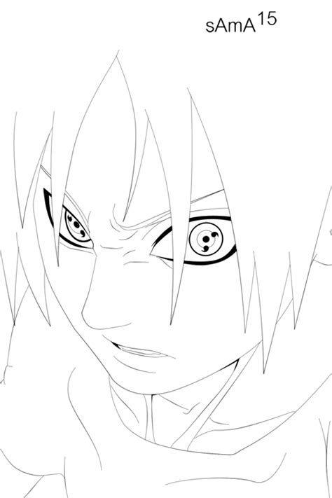 Sasuke Lineart By Sama15 On Deviantart Naruto Sketch Drawing Naruto