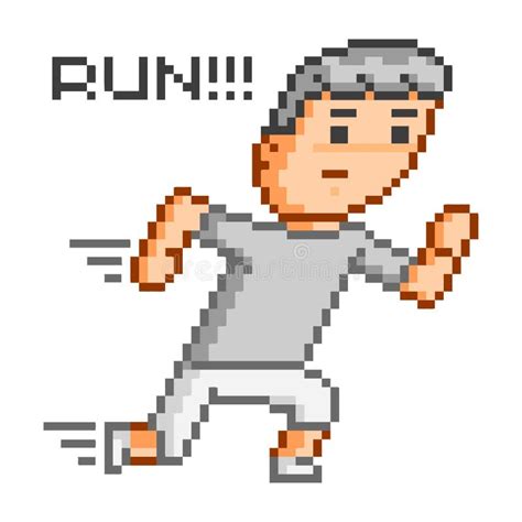 3d Pixel Running Man Setvector Colorful Illustration Stock Vector