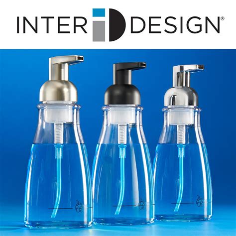 Idesign Hamilton Glass Foaming Soap Dispenser Pump For Kitchen Or