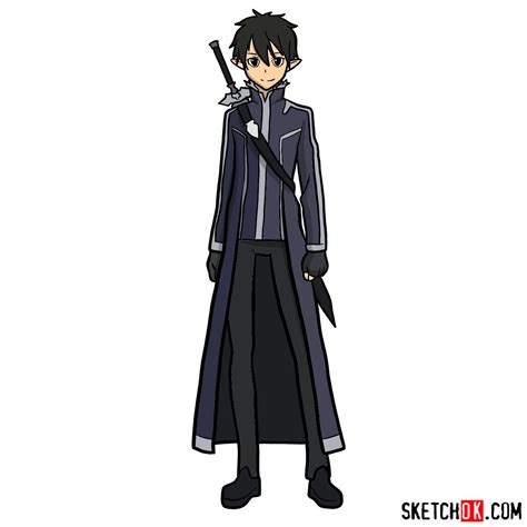 How to draw Kirito (Sword Art Online) - Step by step ...