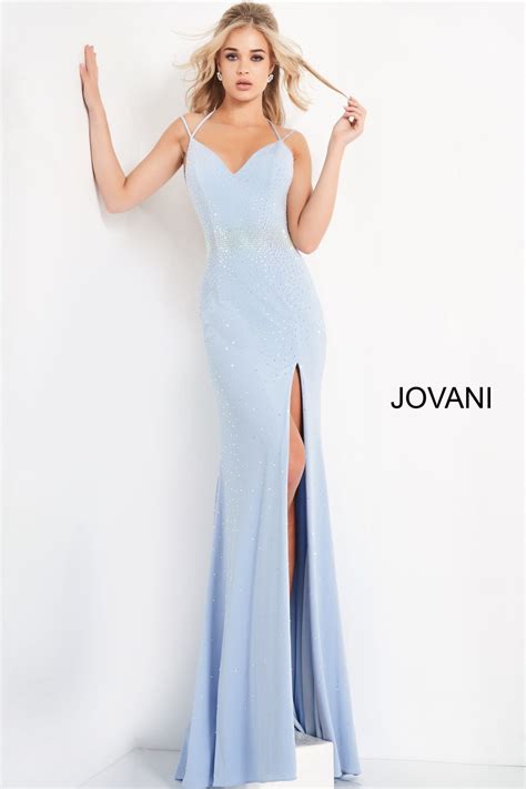 Jovani 06209 | Light Blue Backless Fitted Prom Dress in 2021 | Prom ...