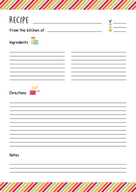 Free Recipe Binder Template Free Printable Recipe