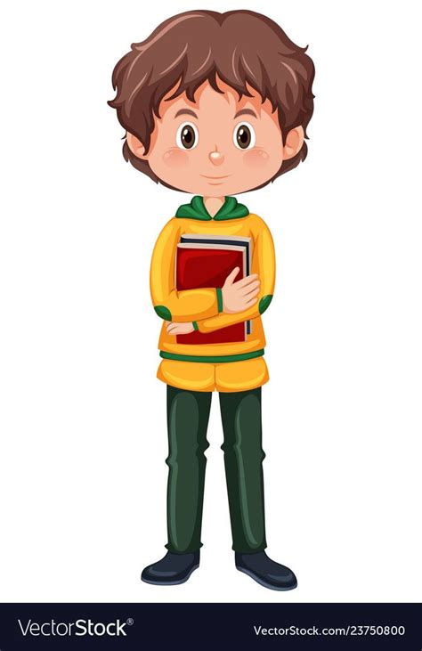 A Brunette Boy Student Character Royalty Free Vector Image