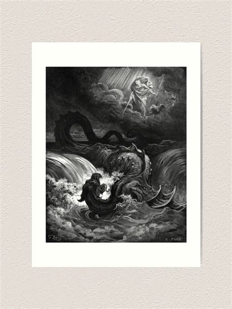 High Resolution Gustave Doré Illustration The Destruction Of Leviathan