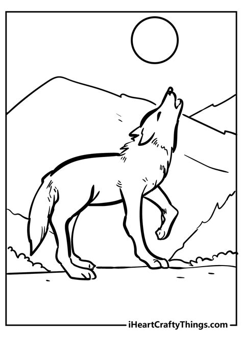 Two Wolves Coloring Page