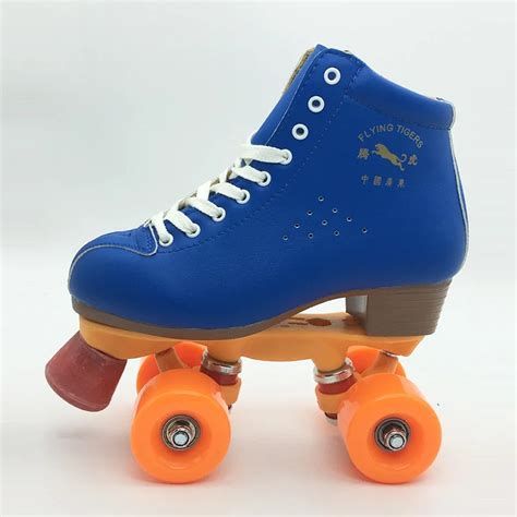 Japy Roller Skates Geniune Leather Double Line Skate Blue Men Women