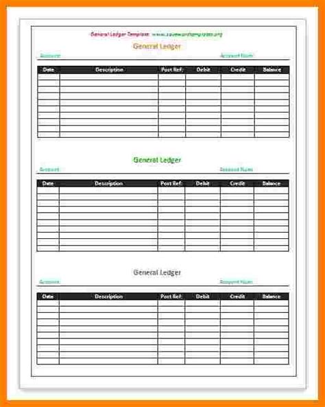 general ledger template  ledger review