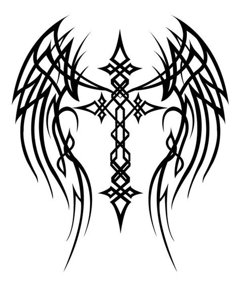18 stunning tribal angel tattoos. Cross with Wings Tattoo by MercedesJK on deviantART ...