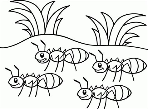 Free The Ant And The Grasshopper Coloring Pages, Download Free The Ant ...