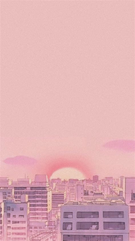 Pink Anime Aesthetic Wallpaper Pastel Retro Keren Dari