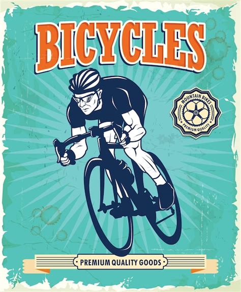 Premium Vector Vintage Bicycle Poster Design