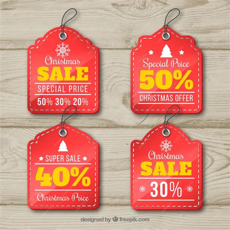 Free Vector Pack Of Christmas Sale Stickers