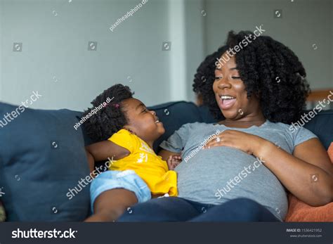 African American Mom Her Daughter Talking Stock Photo 1536421952