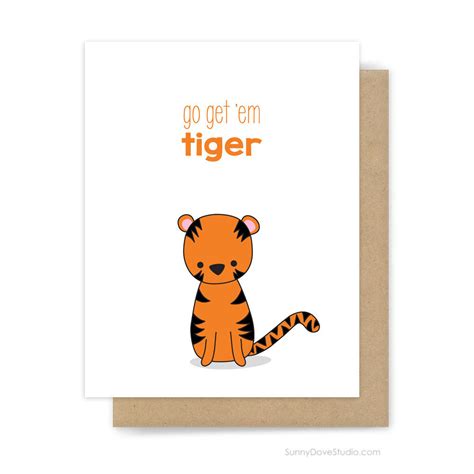 Giving such confidence to others is another cute and funny way of saying best luck. Good Luck Card Funny Tiger Pun Best Wishes Graduation New Job
