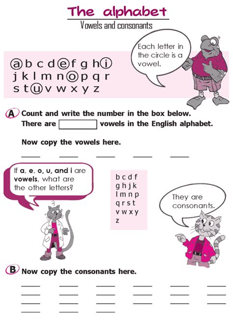 English practice downloadable pdf grammar and vocabulary worksheets. Grade 2 Grammar Lesson 2 The alphabet - Vowels and ...