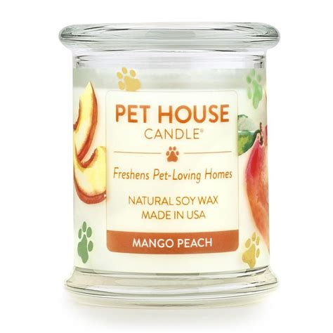 Made with an odor neutralizer and is infused with our own blend of essential oils. Mango Peach Pet House Candle: Pet Odor Candle 100% Soy Wax ...