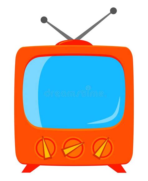 Colorful Cartoon Vintage Television Stock Vector Illustration Of