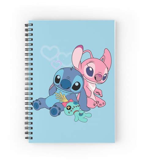 A Spiral Notebook With An Image Of Two Stitchy Characters On It One Is