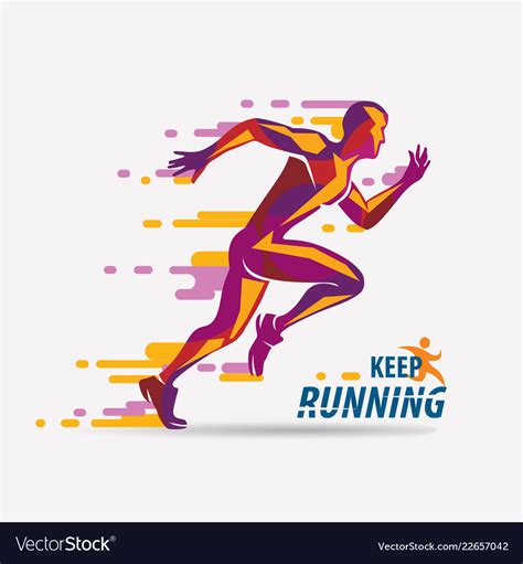 Running Man Symbol Sport And Competition Concept Vector Image