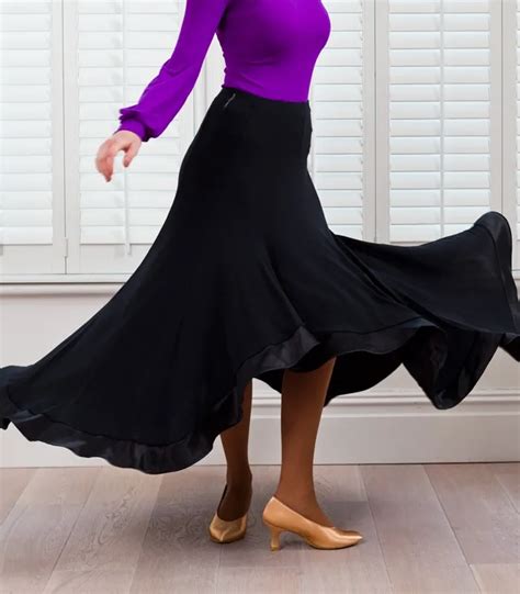 Customize Big Swing Black Flamenco Skirts Ballroom Dance Skirts Womens Ballroom Skirts Tango