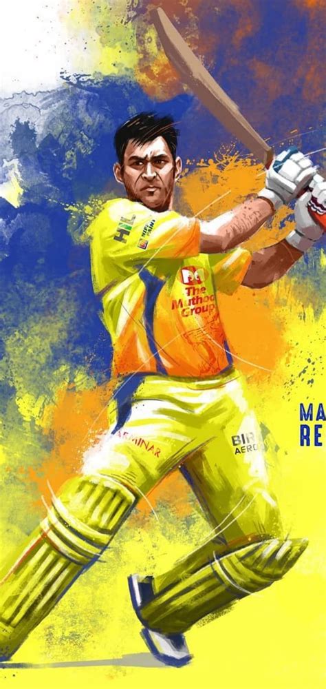 Ms Dhoni In Csk Jersey Wallpaper Download Mobcup