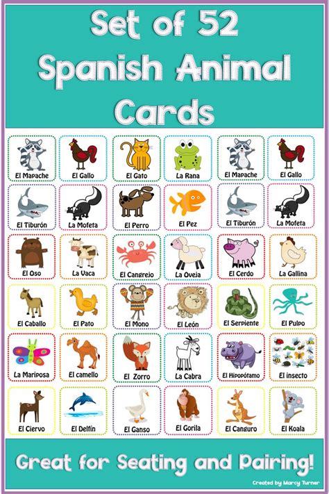 Spanish Animals Flashcards Los Animales Vocabulary Activity Spanish