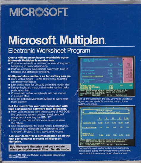 Microsoft Multiplan Software Computing History