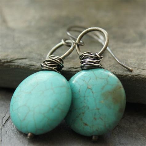 Rusticround Blue Turquoise Simulated Howlite By Redpoppycompany
