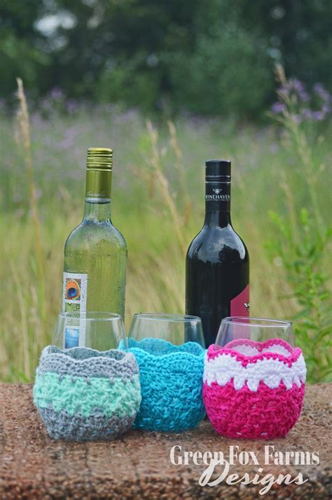 Wine Glass Cozy Free Crochet Pattern • Green Fox Farms Designs