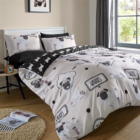 Dreamscene Pug Duvet Cover With Pillow Case Bedding Set Or Dog Bed