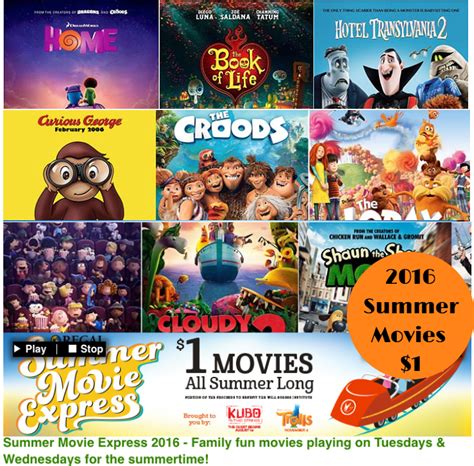1 Movies Summer 2016 Kids Movies For 1 At Regal Theaters Super