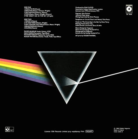 The primary revelation of dark side of the moon is what a little focus does for the band. Pink Floyd - Dark Side Of The Moon Rear Cover | PapaRush