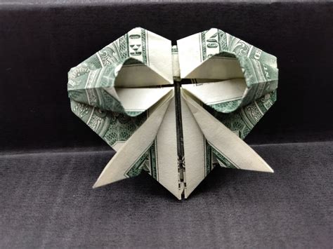 Money Dollar Bill Heart With A Bow Origami One Five Ten Etsy