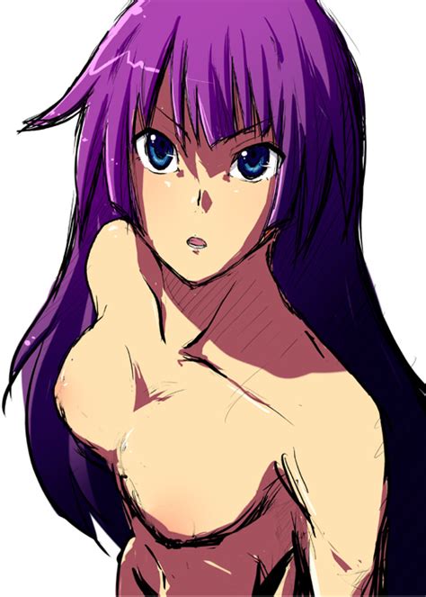 Rule 34 Bakemonogatari Large Breasts Monogatari Series Purple Hair
